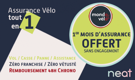 1 mois d'assurance vélo offert pour l'achat de votre vélo chez Mondovélo