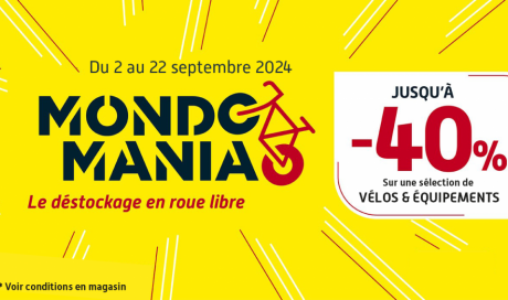 Mondomania Destockage vélo et équipements 40% de remise Mondovelo